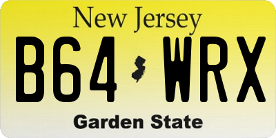 NJ license plate B64WRX