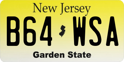 NJ license plate B64WSA