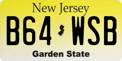 NJ license plate B64WSB