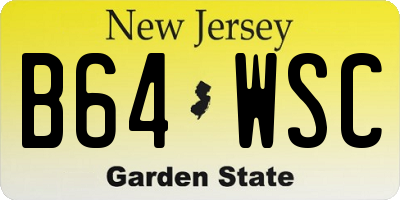 NJ license plate B64WSC
