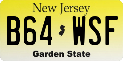 NJ license plate B64WSF
