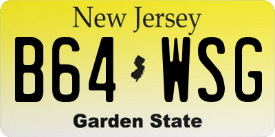 NJ license plate B64WSG