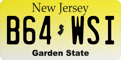 NJ license plate B64WSI