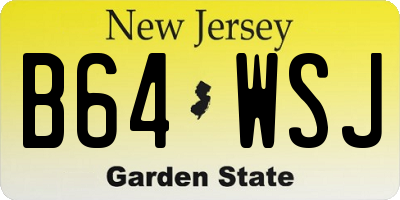 NJ license plate B64WSJ