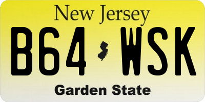 NJ license plate B64WSK