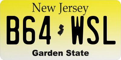 NJ license plate B64WSL