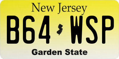 NJ license plate B64WSP