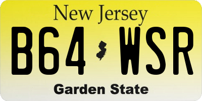 NJ license plate B64WSR