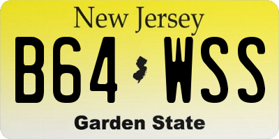 NJ license plate B64WSS