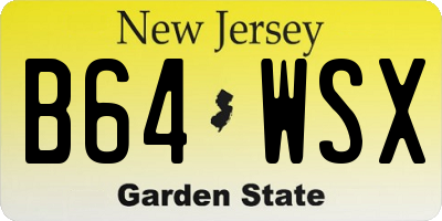 NJ license plate B64WSX