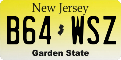NJ license plate B64WSZ