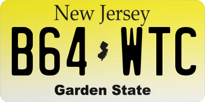 NJ license plate B64WTC
