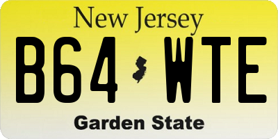 NJ license plate B64WTE