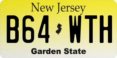 NJ license plate B64WTH