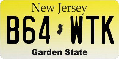 NJ license plate B64WTK
