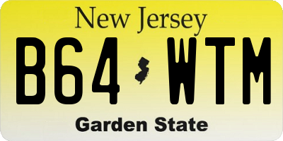 NJ license plate B64WTM