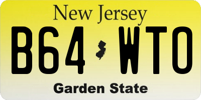 NJ license plate B64WTO