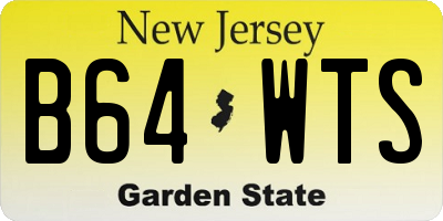 NJ license plate B64WTS
