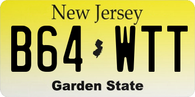NJ license plate B64WTT