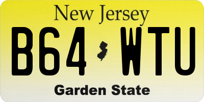 NJ license plate B64WTU