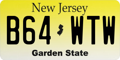 NJ license plate B64WTW