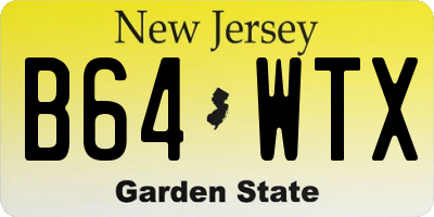 NJ license plate B64WTX