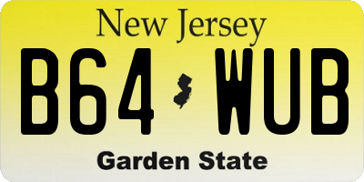 NJ license plate B64WUB
