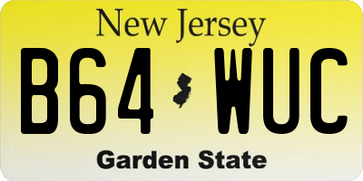 NJ license plate B64WUC