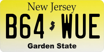 NJ license plate B64WUE