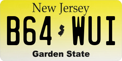 NJ license plate B64WUI