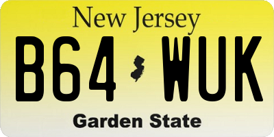 NJ license plate B64WUK