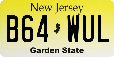NJ license plate B64WUL