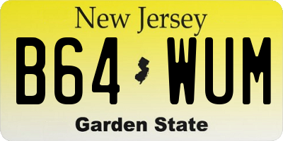 NJ license plate B64WUM