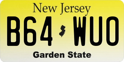 NJ license plate B64WUO
