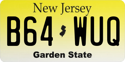 NJ license plate B64WUQ