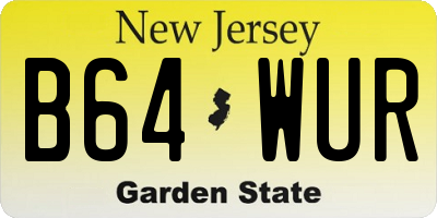 NJ license plate B64WUR