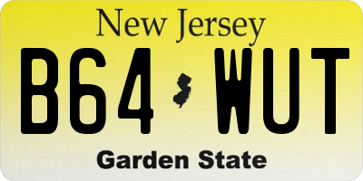 NJ license plate B64WUT