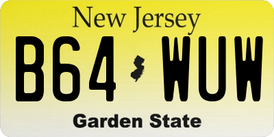 NJ license plate B64WUW