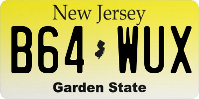 NJ license plate B64WUX