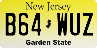 NJ license plate B64WUZ