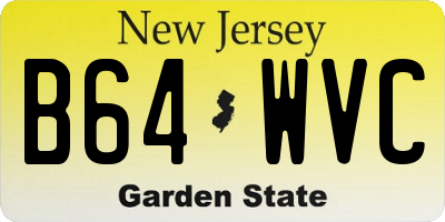 NJ license plate B64WVC