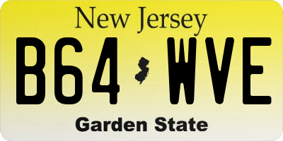 NJ license plate B64WVE