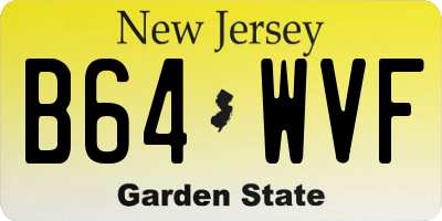 NJ license plate B64WVF