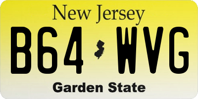NJ license plate B64WVG