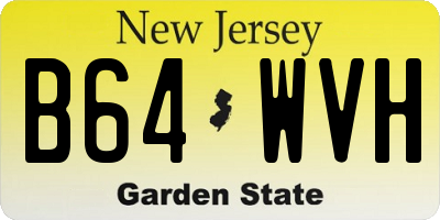 NJ license plate B64WVH