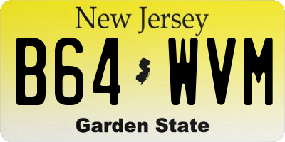 NJ license plate B64WVM
