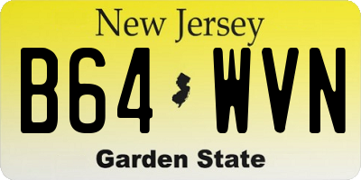 NJ license plate B64WVN