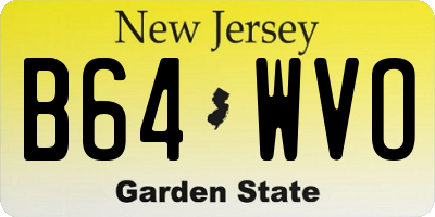 NJ license plate B64WVO