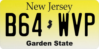 NJ license plate B64WVP