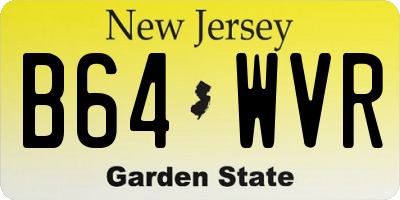 NJ license plate B64WVR